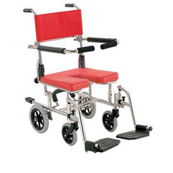KS10 [シャワー用車いす（座高調整式）（ステンレスフレーム） レッド]