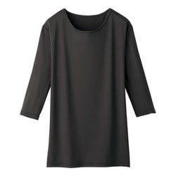 WH90029 七分袖インナーTシャツ LLサイズ ブラック
