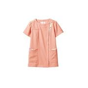 LW601-22 ナースジャケット (半袖) ピーチ×アメリ ピンク Mサイズ