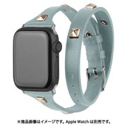 w00024bb [Apple Watch 45/44/42 mm用 2重巻き PUレザーバンド BL]