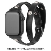 w00024bkb [Apple Watch 45/44/42 mm用 2重巻き PUレザーバンド BK]