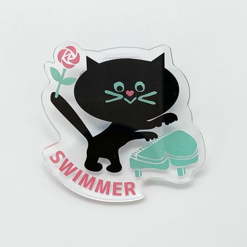 SWIMMER アクリルバッジ グリップ付 キャット [キャラクターグッズ]
