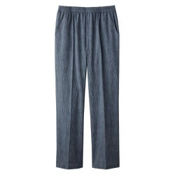 高島ちぢみ 涼風 爽やか メンズ パンツ ネイビーブルー L