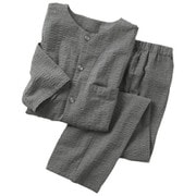 メンズ 涼快 クルーネック 7分袖 パジャマ グレー M
