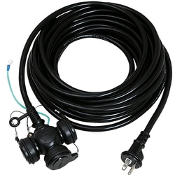 KRW18-10 [防雨型 ソフトタイプ延長コード 10m 3口 アース付 黒]