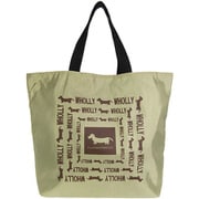 3L08-01 BEIGE [WHOLLY ドッグプリント リバーシブルトートバッグ S]