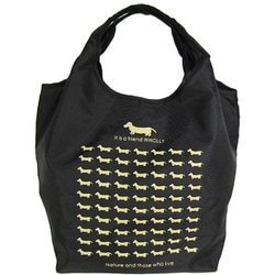 WHOLLY ドッグプリント くりて エコバッグ 3L01-01 BLACK