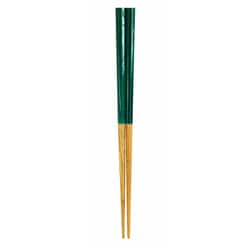 箸 子供用 15cm 2～4歳用 栗 天然木 山中塗 日本製 緑 B20-5-3s