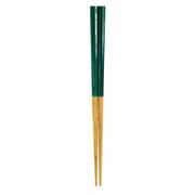 箸 子供用 15cm 2~4歳用 栗 天然木 山中塗 日本製 緑 B20-5-3s