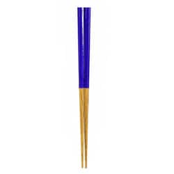箸 子供用 15cm 2～4歳用 栗 天然木 山中塗 日本製 紺青 B20-5-4s