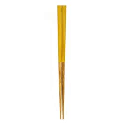 箸 子供用 16cm 4～6歳用 栗 天然木 山中塗 日本製 黄 B20-5-7s