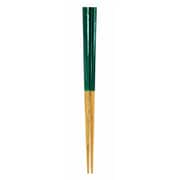 箸 子供用 16cm 4~6歳用 栗 天然木 山中塗 日本製 緑 B20-5-8s