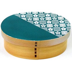 弁当箱 曲げわっぱ 600ml 1段 ウレタン Kutan 梅畳 青 S21-27-8s