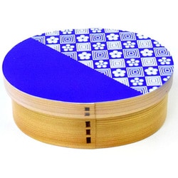 弁当箱 曲げわっぱ 600ml 1段 ウレタン Kutan 梅畳 紺青 S21-27-9s