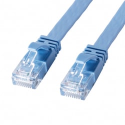 LANケーブル 20m CAT6A スーパーフラットタイプ ブルー 爪折れ防止 ケーブル厚1.4mm 薄型 より線 難燃性 断線しにくい UTP ストレート結線 RJ45 KB-FL6AL-20BL
