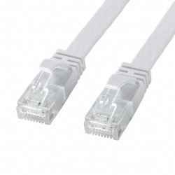 LANケーブル 30m CAT6A スーパーフラットタイプ ホワイト 爪折れ防止 ケーブル厚1.4mm 薄型 より線 難燃性 断線しにくい UTP ストレート結線 RJ45 KB-FL6AL-30W