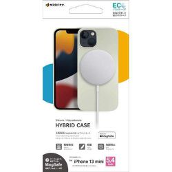 6882IP154HB [iPhone13 mini用 ケース ポリカーボネート シリコン ハイブリッド MFM （Made for MagSafe） 認証品 グレー]
