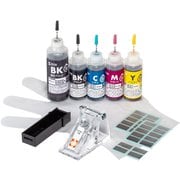 詰め替えインク キヤノン BCI-300/301シリーズ対応 5色 顔料ブラック(60ml) ブラック/シアン/マゼンタ/イエロー(各30ml) 工具付き INK-C301S5S
