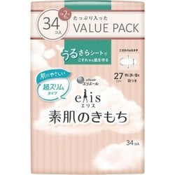 (まとめ) 大王製紙 エリス 素肌のきもち超スリム(特に多い昼用) 羽つき 17枚 〔×24セット〕