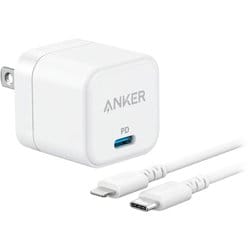 USB急速充電器 Anker PowerPort III Cube 20W USB-C×1ポート USB-C & Lightning ケーブル付属 可動プラグ採用 ホワイト B2149N21