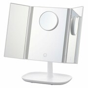 スターメイクミラー 三面鏡タイプ USB充電式 HB-M003-W