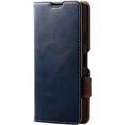 PM-X223PLFYNV [Xperia Ace III 用 レザーケース/手帳型/ステッチ/耐衝撃/磁石付き/ネイビー]