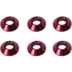 SGX-108R [アルミM3テーパーワッシャー 6個入 レッド]