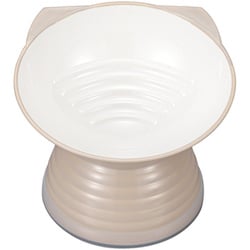 Miya Wan 日本製 ペット用食器 ねこ脚付きフードボウル ベージュ （クリーンコート加工）