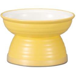 Miya Wan 日本製 ペット用食器 脚付きフードボウル 175 イエロー （クリーンコート加工）