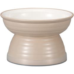 Miya Wan 日本製 ペット用食器 脚付きフードボウル 175 ベージュ （クリーンコート加工）