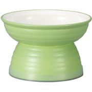 Miya Wan 日本製 ペット用食器 脚付きフードボウル 235 グリーン (クリーンコート加工)