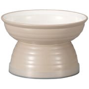 Miya Wan 日本製 ペット用食器 脚付きフードボウル 235 ベージュ (クリーンコート加工)