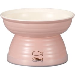 Miya Wan 日本製 ペット用食器 脚付きフードボウル 175 PK×WH（クリーンコート加工）