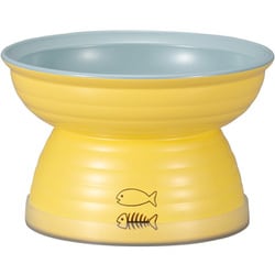 Miya Wan 日本製 ペット用食器 脚付きフードボウル 175 YE×BL（クリーンコート加工）