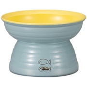 Miya Wan 日本製 ペット用食器 脚付きフードボウル 175 BL×YE(クリーンコート加工)