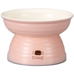 Miya Wan 日本製 ペット用食器 脚付きフードボウル 235 PK×WH（クリーンコート加工）