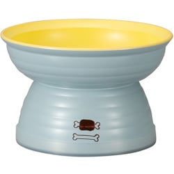Miya Wan 日本製 ペット用食器 脚付きフードボウル 235 BL×YE（クリーンコート加工）