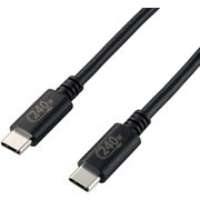 USB Type C ケーブル USB-C to USB-C 充電/データ転送用 USB PD EPR対応 240W 5A USB2.0 1m ブラック U2C-CCPE10NBK