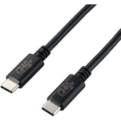 USB Type C ケーブル USB-C to USB-C 充電/データ転送用 USB PD EPR対応 240W 5A USB2.0 2m ブラック U2C-CCPE20NBK