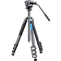 マンバO（LV）シリーズ レバーロック式レベリングセンターポール三脚 ビデオ雲台セット LV-324C＋BV-10
