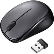 マウス ワイヤレス 無線 静音 小型 軽量 ブルーLED レシーバー収納 超小型 左右対称 3ボタン 2.4GHz ダークシルバー MA-WBS311DS