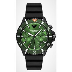 メンズ ブラックウレタンバンド グリーン 42mm 並行輸入品 2年保証 AR11463