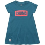 キッズチャムスロゴドレス Kid's CHUMS Logo Dress CH21-1234-T026-04 Teal Blue KMサイズ [アウトドア ワンピース キッズ]