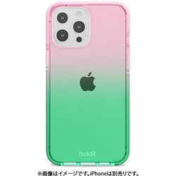 15440 [Seethru シースルー iPhone 13 Pro MAX用クリアケース Grass Green/Bright Pink]