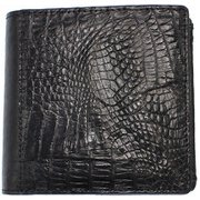 二つ折り財布 カイマン＆牛革コンビ BLACK 0928 BLACK