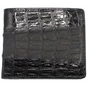 二つ折り財布 カイマンワニ革 BLACK 0214 BLACK