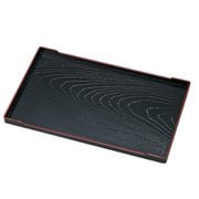 長角盆 黒渕朱 漆器 日本製
