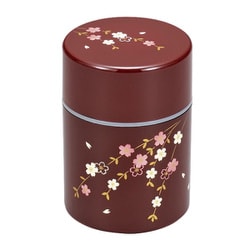 茶筒 溜 花さくら 260ml 漆器 日本製