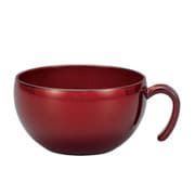 汁椀 赤溜 持ち手付き クリーンコート加工 270ml 山中塗 日本製