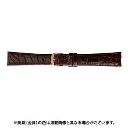 BWB251BR [時計ベルト ワニ革 19mm幅 ダークブラウン Lサイズ]